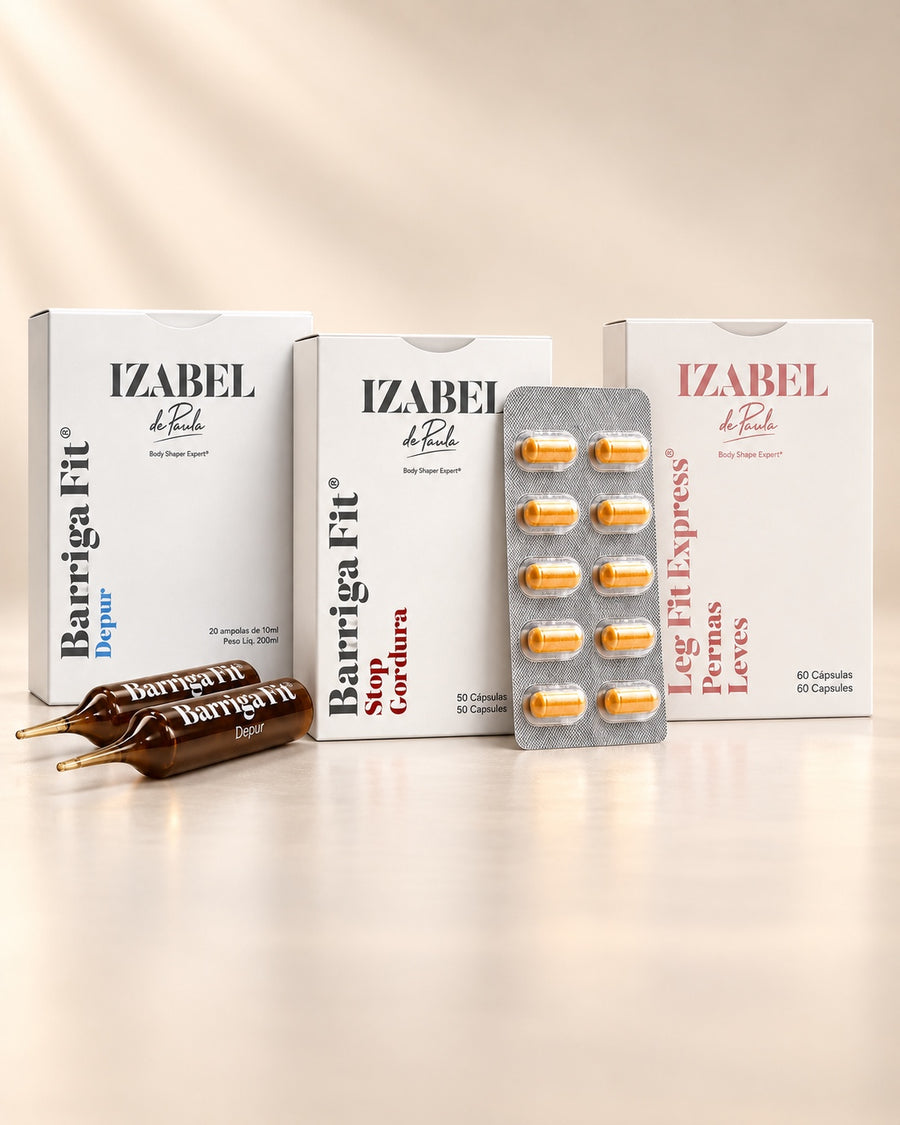 Kit Fire Barriga Fit Izabel de Paula - Depur, Stop Gordura e Pernas Leves