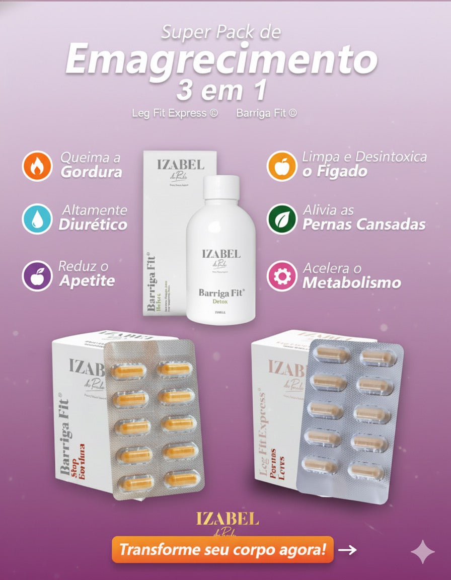 Tres produtos para: Emagrecer, Reduzir  Celulite, Lipedema, Izabel de Paula