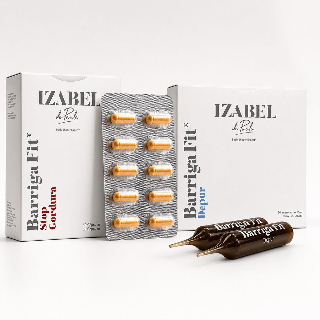 Kit Seca Barriga®️ | Queima Gordura Abdominal + Detox Hepático | Stop Gordura + Depur | Izabel de Paula